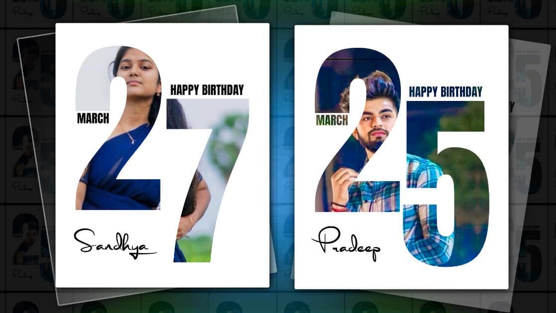 Birthday Photo editing with date